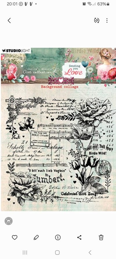 Clear stamp Background collage - JMA Sending you love nr. 797
