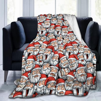 Zachte Kerst Plaid met Santa Print voor Bank en Sofa