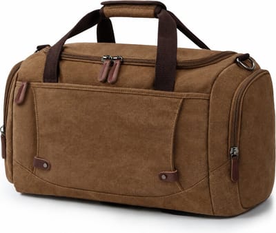 Weekendtas, Uniseks canvas reistas, Sporttas, Grote reistas in retro, 40L grote capaciteit, meerdere zakken, voor mannen en vrouwen, canvas (bruin)