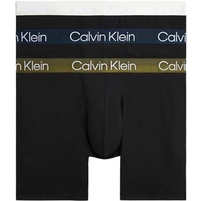 Calvin Klein Logo Brodé Boxers Slips Coupe Droite Lot de 3 Sous-vêtements Homme NB2971A-GZ5 S gray
