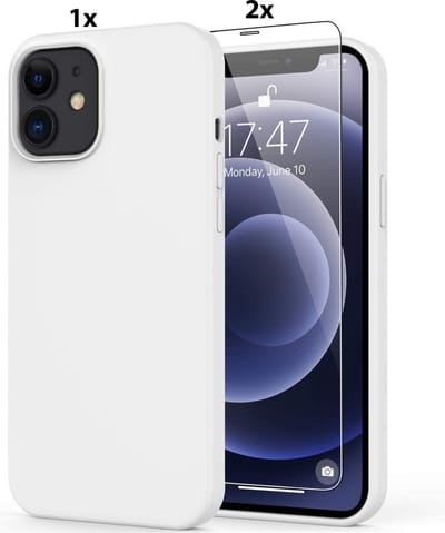 Hoesje Geschikt voor iPhone 11 Pro Hoesje Soft Nano Silicone Backcover Gel Wit Met 2x Glazen screenprotector