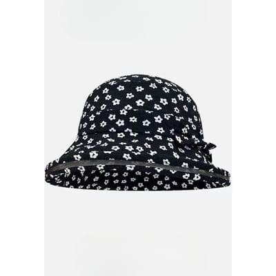 Schattige Vissershoed met Bloemen Gezicht Toont Kleine Zomer Zonbescherming Dames Ademende Zonbescherming Zonnehoed UV Pot Hoed gray