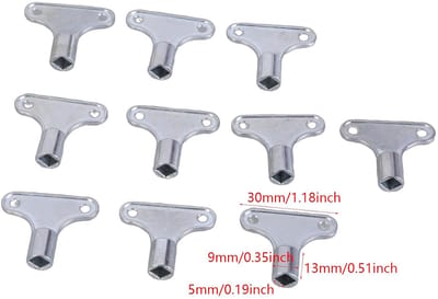 Radiator Ventielen - Ontluchting Tool - Verwarming Onderhoud - Zines Alloy - 10 Stuks - Zilverkleurig