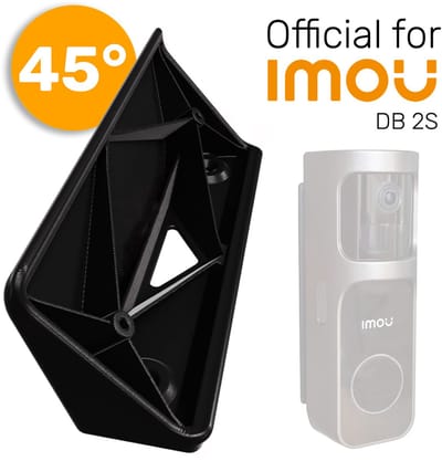 Made For IMOU DB S2 - 45° Hoekbeugel - Zwart // Slimme Video Deurbel Wig // UV bestendig Kunststof // Inclusief schroeven
