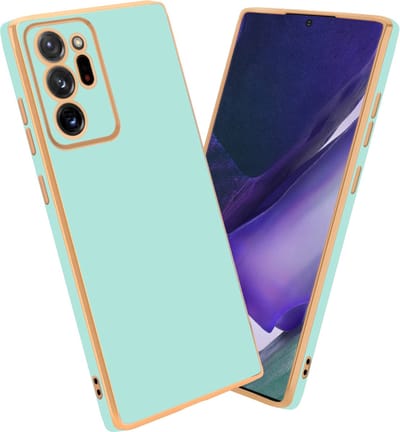 Cadorabo Hoesje geschikt voor Samsung Galaxy NOTE 20 ULTRA in Glossy Mintgroen - Goud - Beschermhoes Case Cover van flexibel TPU-silicone en met camerabescherming