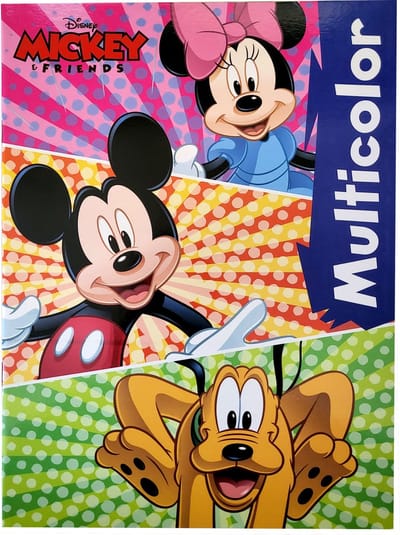 MultiColor - Disney Mickey Mouse Kleurboek - Minnie Mouse Kleurboek - Pluto Kleurboek - 32 Kleurplaten - Geschikt voor Kleurpotloden en Wasco