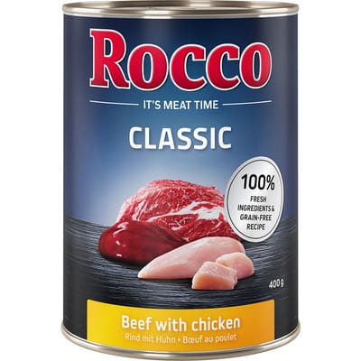 6x400g Rund met Kip Rocco Hondenvoer