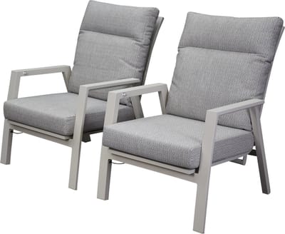 Barolo lounge balkonset 2 delig verstelbaar latte zand aluminium