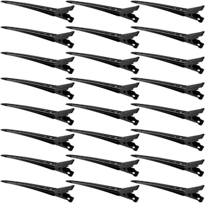Haarclips - Krokodillenklemmen - Haarstyling - Roestvrij metaal - 24 stuks - Zwart
