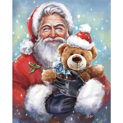 DIY 5D Diamond schilderij Kerstman kruissteek woondecoratie diamant borduurwerk 20X30CM white