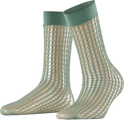 FALKE Wicker Game transparent materiaal transparent Sokken dames groen - maat ONESIZE
