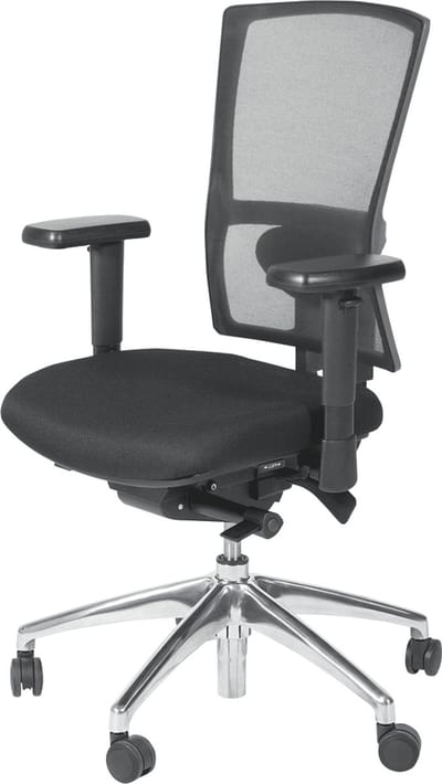 Bureaustoel serie 400-NPR Mesh NPR1813 gecertificeerd met kunststof onderstel voor zware mensen