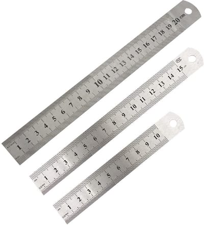 SnelShoppen - RVS Linialen Set 10 cm, 15 cm, 20 cm - Minimalistische Precisie Liniaal voor Techniek, Onderwijs en Kantoor - Hoogwaardige Staal