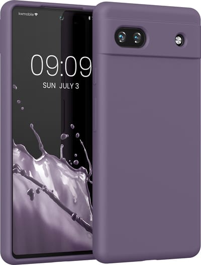 kwmobile telefoonhoesje geschikt voor Google Pixel 6a - Hoesje met siliconen coating - Smartphone case in Bleke iris
