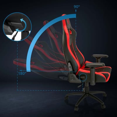 Game bureaustoel GAMEBREAKER SX 04 stof / kunstleder zwart / rood hjh OFFICE