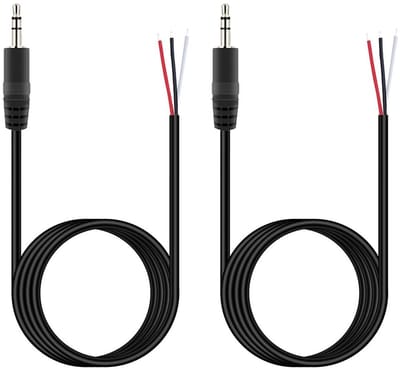 Dailygoody - 3.5mm Male Plug naar Open Eind Draad - Audio Kabel Reparatie - 1.5m - 2 Stuks - Geluidsverbetering - Flexibele Draad - Geschikt voor Audi...