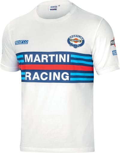 Sparco T-Shirt Martini-Racing - maat M - Wit