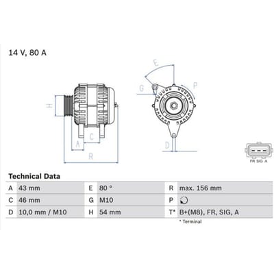 Dynamo / Alternator BOSCH 0 986 049 151