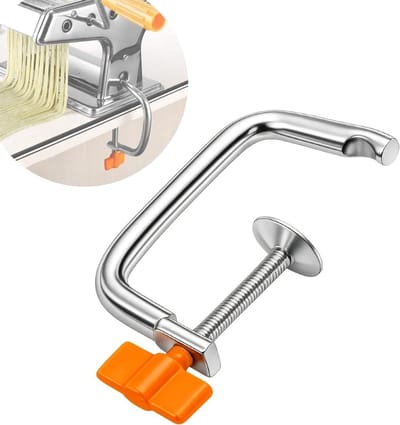 Pastamachine Klem - Universele Klem - Zelf Pasta Maken - Zware Vernikkelde Constructie - 75 cm Opening - Oranje