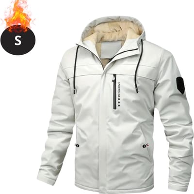 Livano Winterjas - Fleecejack Heren - Winter - Volwassen - Stijlvol - Met Capuchon - Beige - S