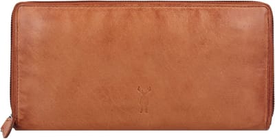Jack Kinsky Nelson Portemonnee RFID Leer 20 cm - Dames - Horizontaal - cognac