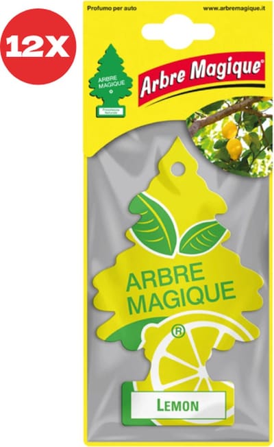 12 stuks Citroen Arbre Magique Geurboom luchtverfrisser voor in de auto Lemon – Car Parfum – Geurboompje – Geurbooster – Wonderboom – Geurverfrisser – Nieuwe Auto – Autogeur – Autoparfum – Geurblad
