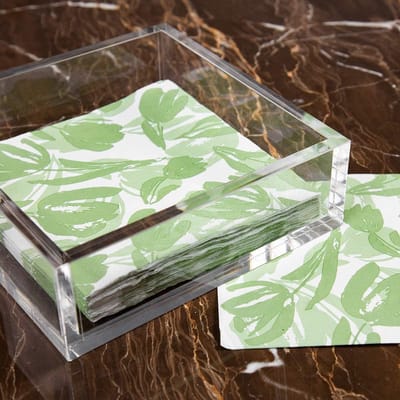 Servethouder Acryl - Servet Dispenser - Keuken Organisatie - Kristalhelder Ontwerp - 18 x 18 x 6.6 cm - Transparant