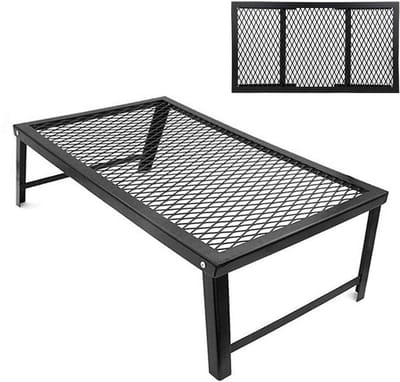 Allecto - Camping Grill - Opvouwbare Grill - Ideaal voor Kampvuur - Zwart - Grillrooster - Perfect voor Outdoor Avonturen - Compact Ontwerp