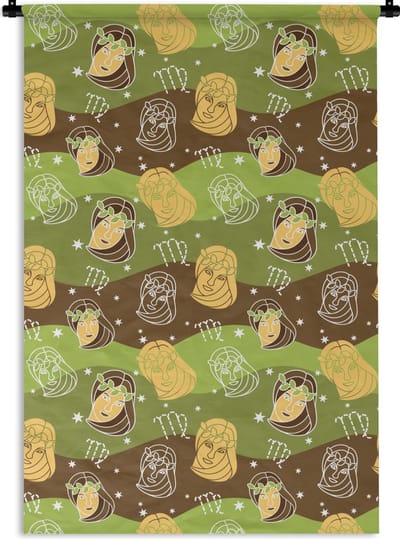 Wandkleed - Wanddoek - Virgo - Zodiac - Patroon - 120x180 cm - Wandtapijt