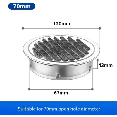 1 stuks 70-300 mm Ronde RVS Luchtventilatierooster Insectenwering Huis Buitenmuur Kanalisatie Ventilatiegereedschap