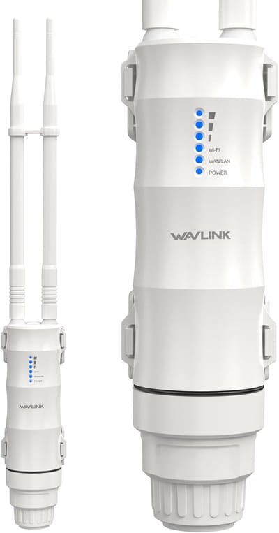 Wifi Repeater - Draadloze Versterker - Buitenbereik Vergroten - Weerbestendig IP65 - 600Mbps Dual Band - Wit