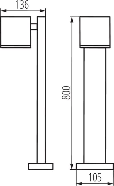 Kanlux S.A. - LED Buitenlamp / Tuinlamp staand - IP44 - Antraciet - 80cm - geschikt voor PAR16 GU10