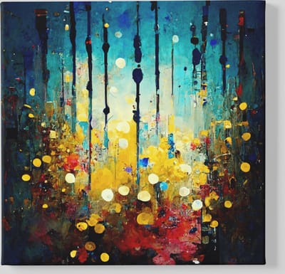 Vierkant Canvas Schilderij - Kunst - Abstract - 40x40x2 cm