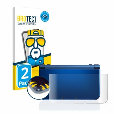 BROTECT - Screenprotector voor Nintendo New 3DS XL (Behuizing) - Folie Beschermfolie transparant volledig dekking - 2 Stuks