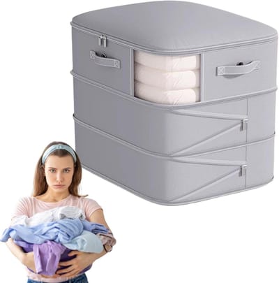 Compressie Opbergzakken - Ruimtebesparende Organizer - Kleding Opslaan - Anti-Vocht Bescherming - 52x46x60cm - Grijs