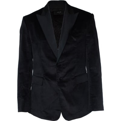 Amiri, zwarte fluwelen tuxedojack
