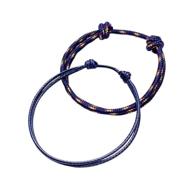 Livano Armband - Staal - Nep Zilver - Dames - 2 St - Marineblauw