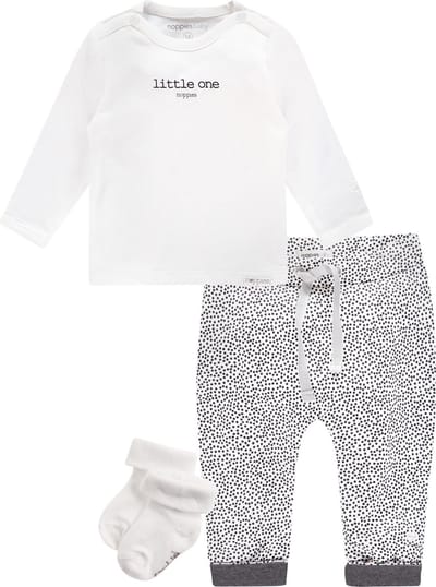 Noppies - kledingset - Broek Kirsten - Shirt Hester wit - 1 paar sokjes - Maat 74