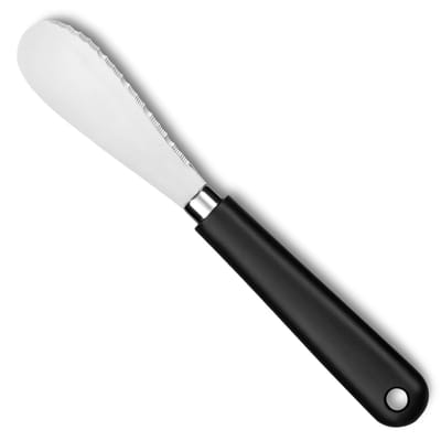 Déglon Boter smeermes – micro-gekarteld – roestvrij staal – 8 cm – zwart handvat