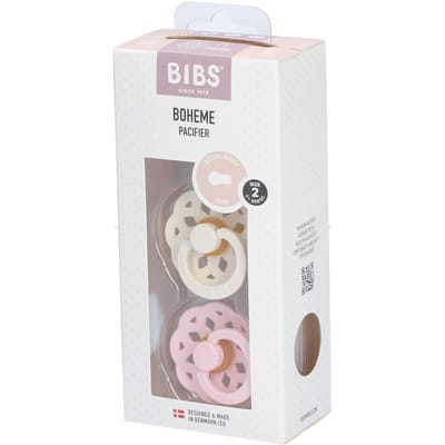 BIBS Boheme Fopspeen - 6-18 mnd - 2-pack - Rond - Ivory/Blossom