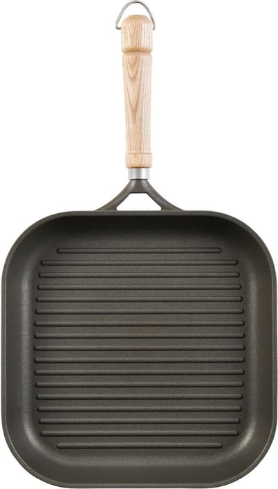 Berndes Grillpan - Bonanza - Essenhouten Steel - 28 x 28 cm - Grijs