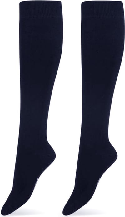 2-pack Bamboe kniekous - dames & heren - Hoge bamboe sokken - 38 - Blauw