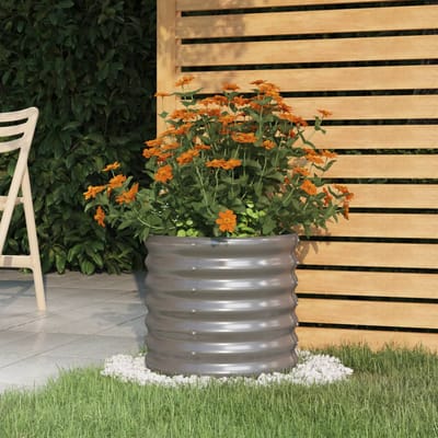 vidaXL - Plantenbak - 40x40x36 - cm - gegalvaniseerd - staal - grijs
