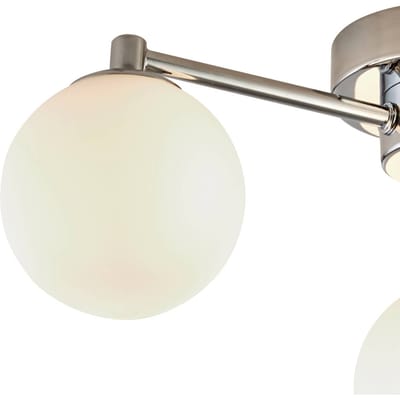 Searchlight Tiberius plafondlamp, chroom/rozet, glas, 3-lamps, G9