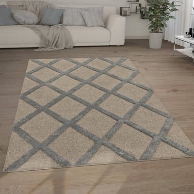 Paco Home Hoogpolig Vloerkleed Woonkamer Shaggy 3D Look Ethno Boho Vintage Look Zacht 80x150 cm
