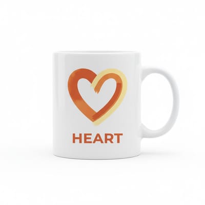 Hart Liefde Mok – Minimalistisch Hart Design Koffiemok – Romantisch Cadeau – 330 ml Keramische Mok