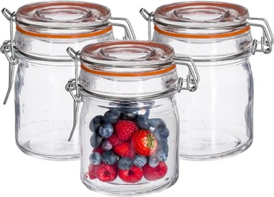 Secret de Gourmet Inmaakpot/voorraadpot - 16x stuks - 150 ml - glas met beugelsluiting - weckpot