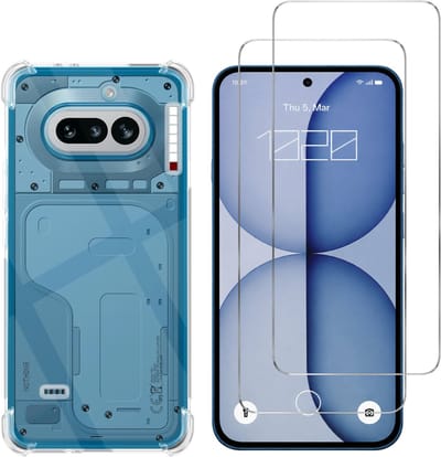 Hoesje geschikt voor Nothing Phone 4A backcover Shockproof siliconen Transparant en 2 stuks Screenprotector Gehard Glas