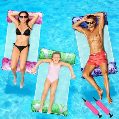 Waterhangmat Set - Opblaasbare Ligstoel - Zomerse Ontspanning - 5-in-1 Inclusief Pompen - 75 kg Max - Blauw