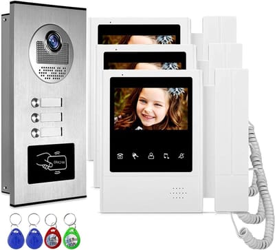Video Deurtelefoon Systeem - Intercom Deurbel - Veilig Huis - RFID Kaart Ontgrendeling - 4.3 inch Scherm - Zwart